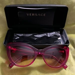 VERSACE VE4388 5334W8 TRANSPARENT PINK CAT EYE 54mm SUNGLASSES